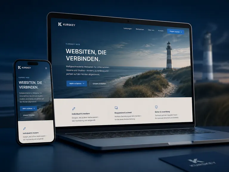 Individuelle responsive Webseite auf Laptop und Smartphone